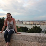 Chilling on the palace wall with an amazing view of Budapest.