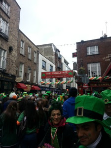 The infamous Temple Bar of Dublin on St. Paddy's.