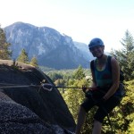 Rappelling in Squamish with the beautiful Chief in the background!